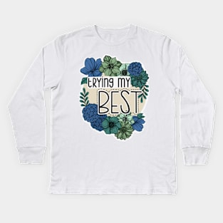 Beryl Flowers Kids Long Sleeve T-Shirt